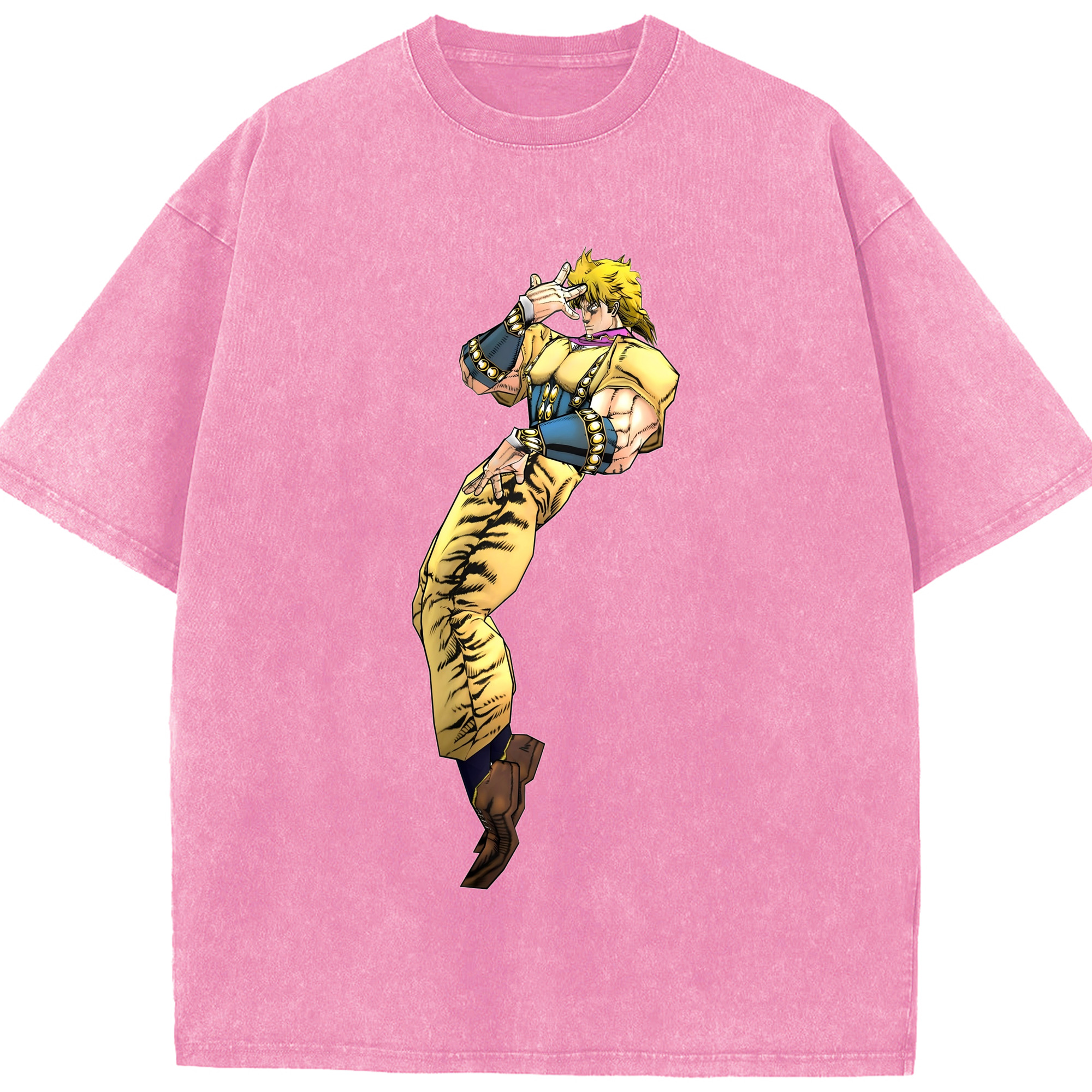 （画像用） ジョジョの奇妙な冒険 ディオ?ブランドー JoJo's Bizarre Adventure Dio Brando 綿100% ヴィンテージ風 半袖Tシャツ（フロントプリント）